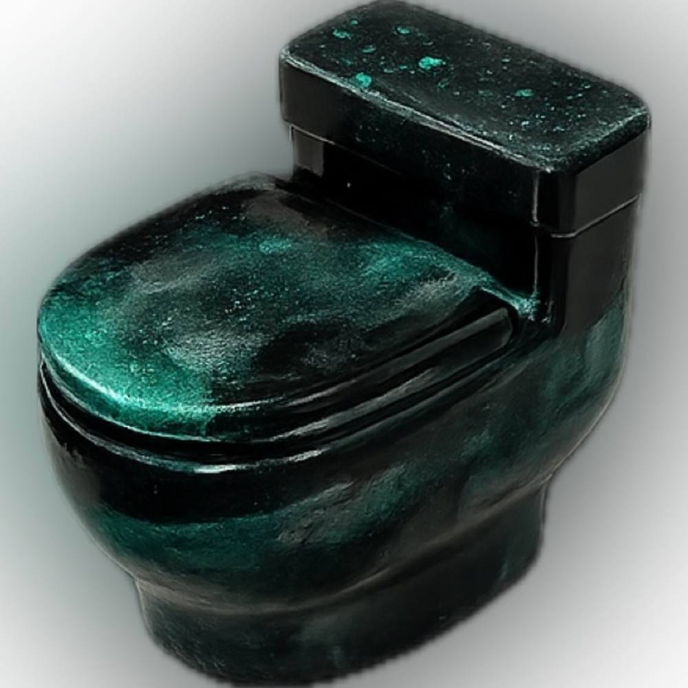 Mini Toilet handmade trinket dish  teal – FunnCustom Decor - Picture 6 of 13